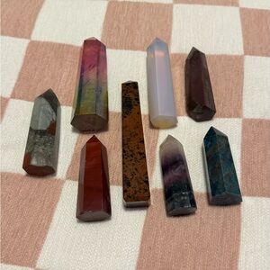 Multicolor Gemstone Obelisk Set